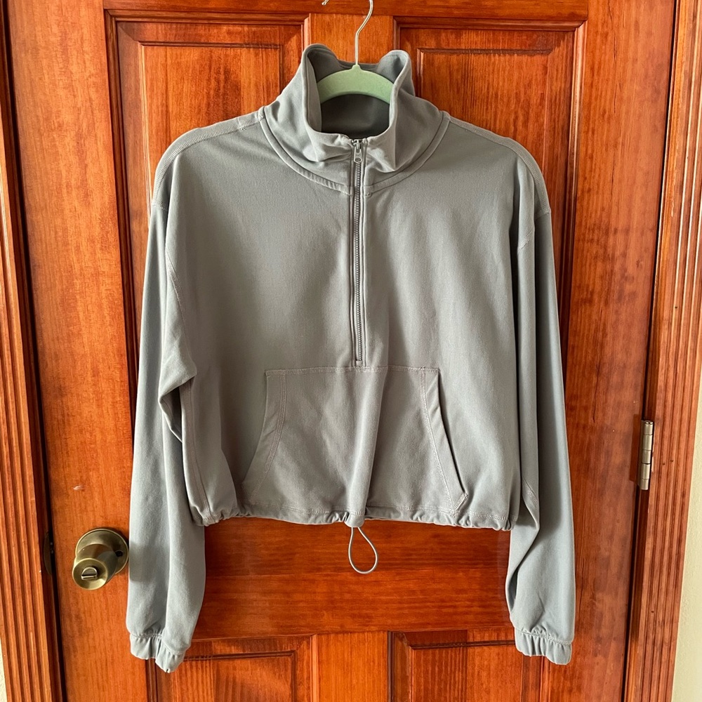 Abercrombie & Fitch Soft AF Quarter Zip Drawstring Pullover